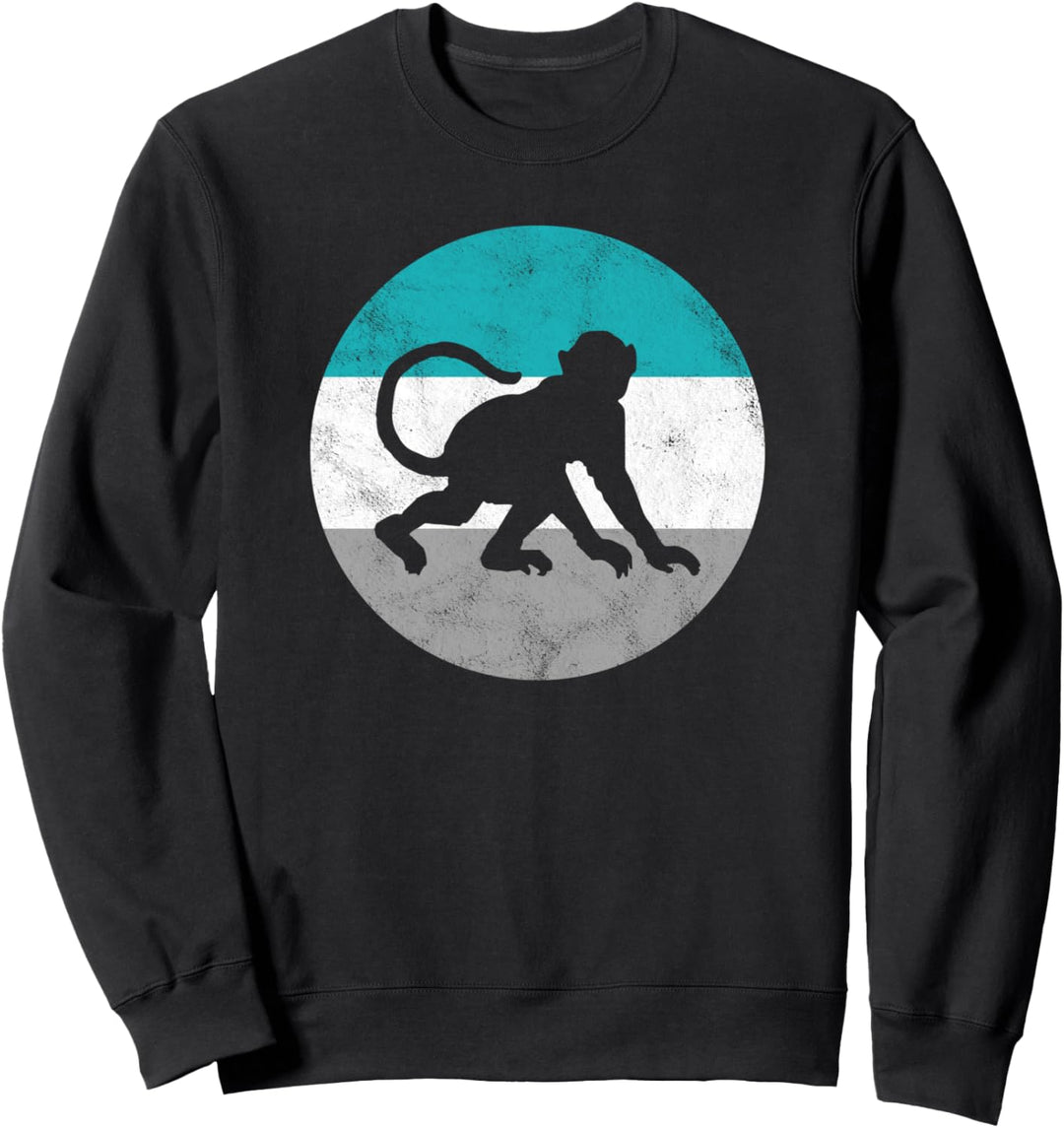 Monkey Retro-Geschenk für Männer, Frauen, Jungen und Mädchen Sweatshirt