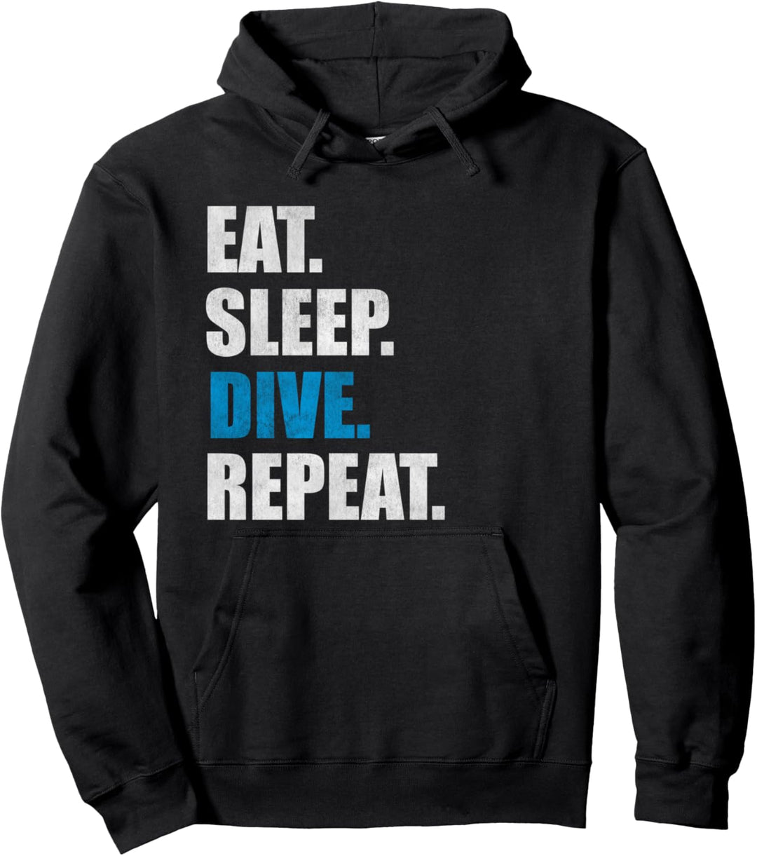 Eat Sleep Dive Repeat Taucher Pullover Hoodie