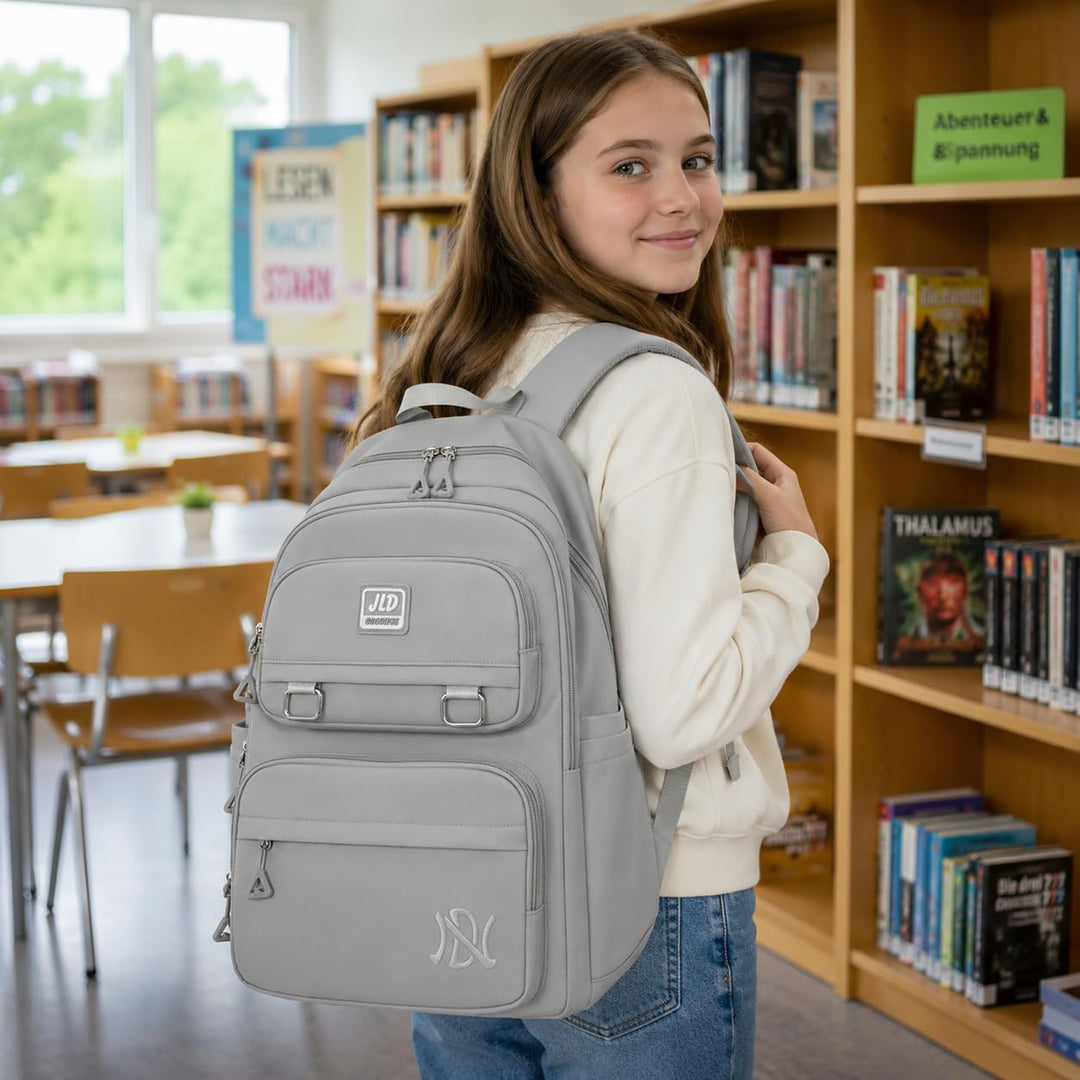 JANSBEN Schulrucksack jungen mädchen teenager schultasche Wasserdicht Rucksack Damen herren schulran