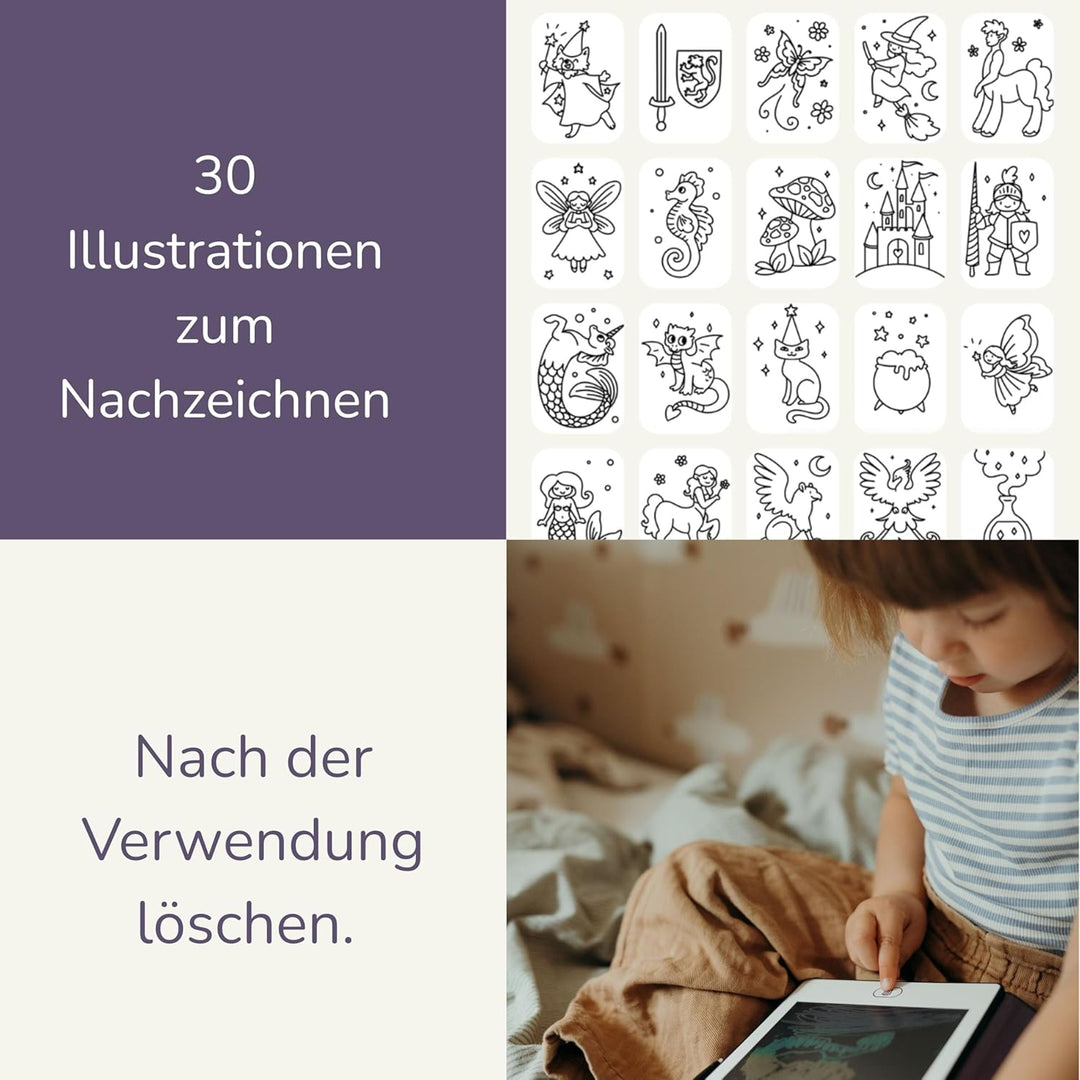 KIDYDRAW-MINI Zeichenbrett 30 Bilder Es war einmal