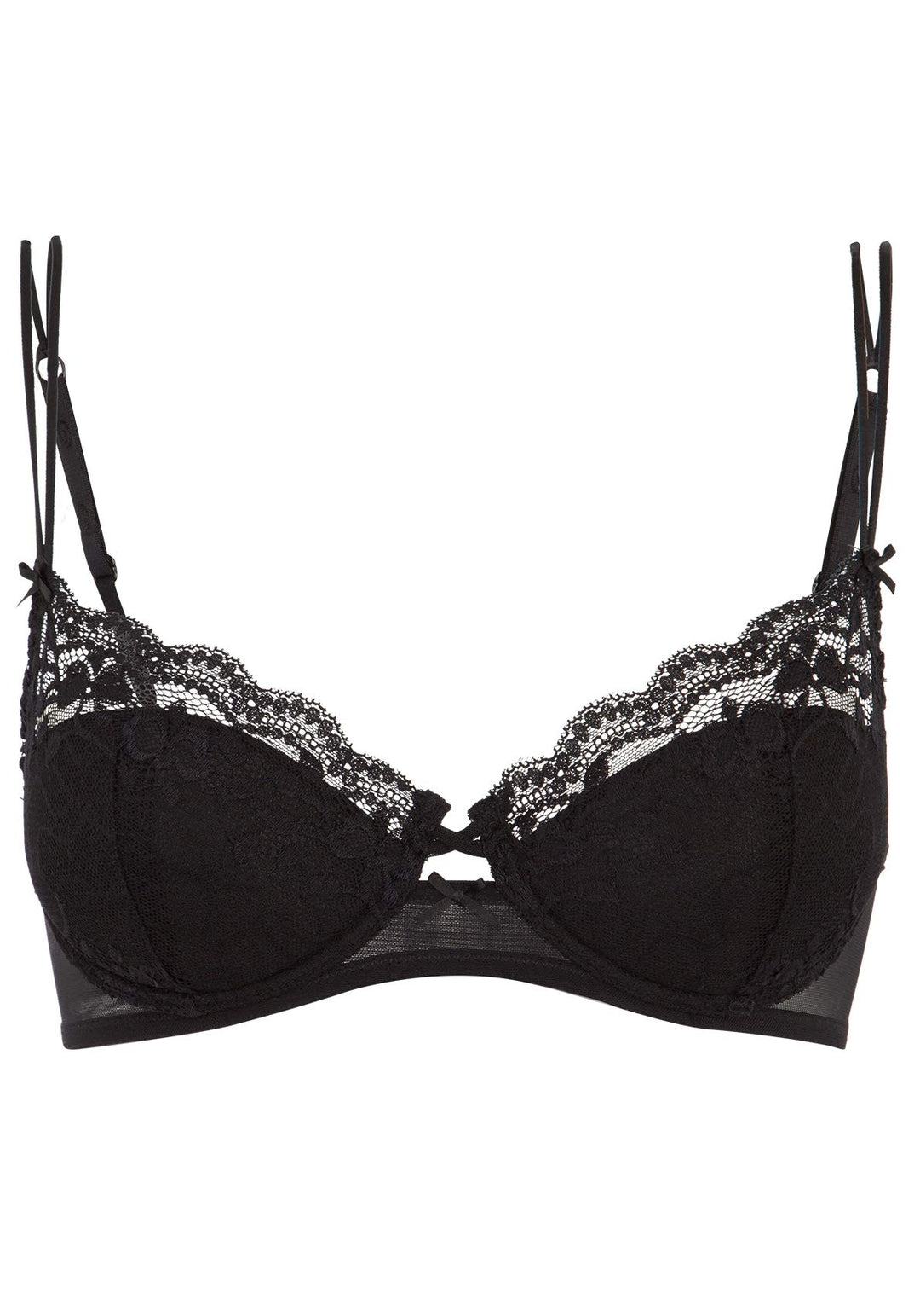 s.Oliver Damen Push-up-BH mit zarter, transparenter Spitze 80A Schwarz, 80A Schwarz