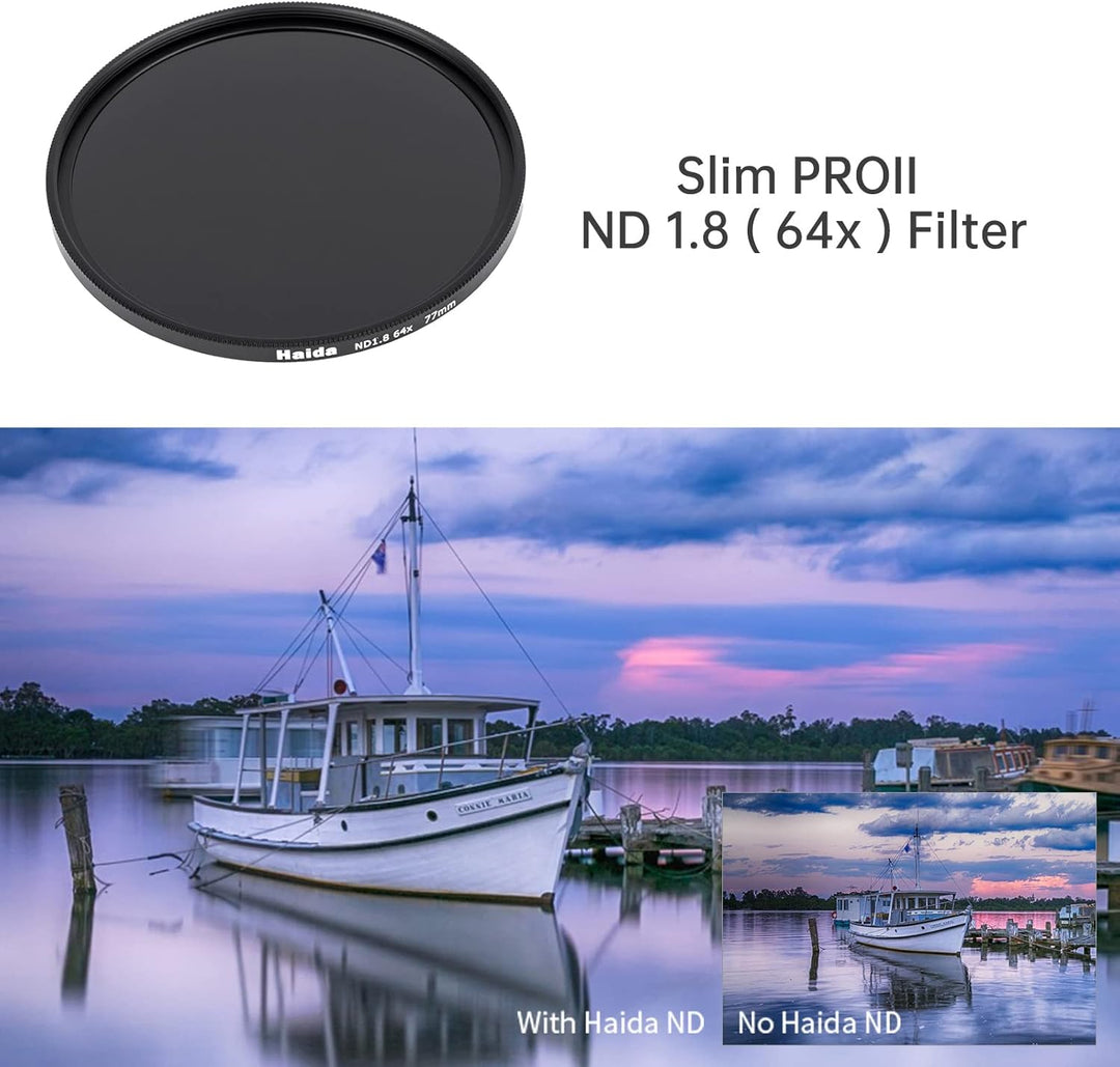Haida 82 mm ND64-Filter, 6 Blendenstufen, Neutraldichtefilter, mehrschichtige Objektivfilter (PROII-