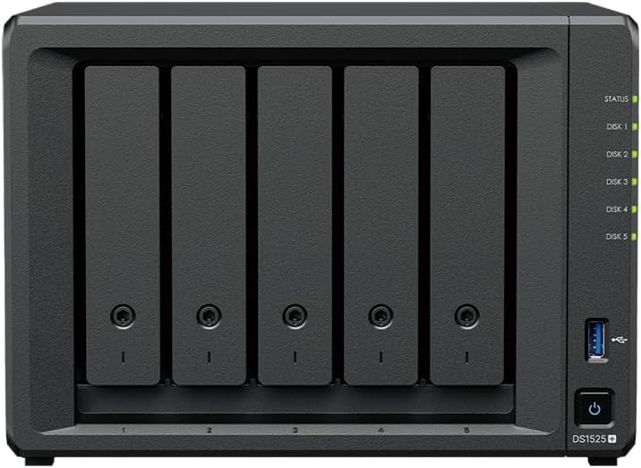 Synology Diskstation NAS DS1525+ 20TB Bundle Western Digital (5X 4TB WD Red Plus) 5 Bay Plus Serie m