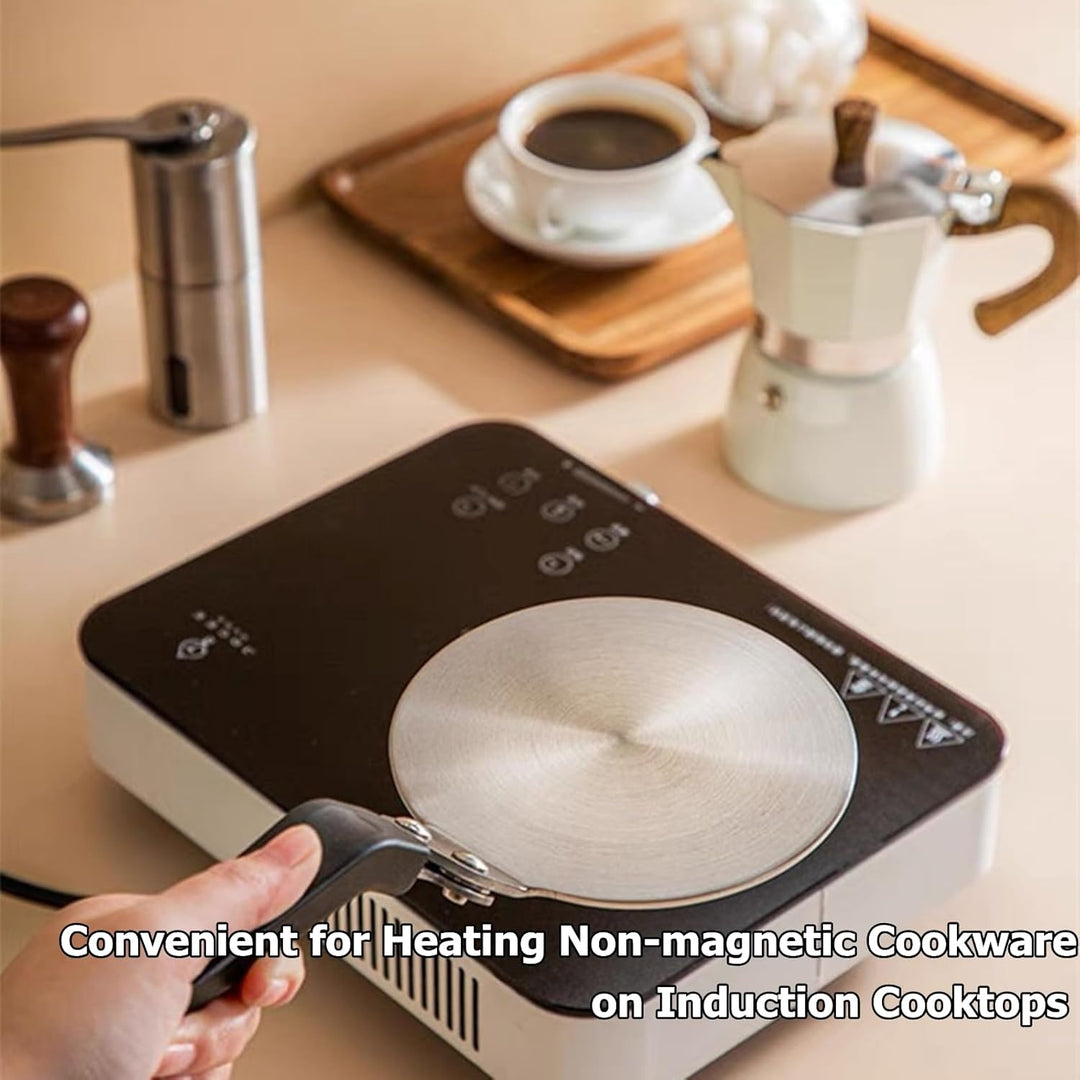 Induktion Adapterplatte für Moka, Edelstahl Gasherd-Diffusorplatte 13cm, Induktionskochteller Adapte