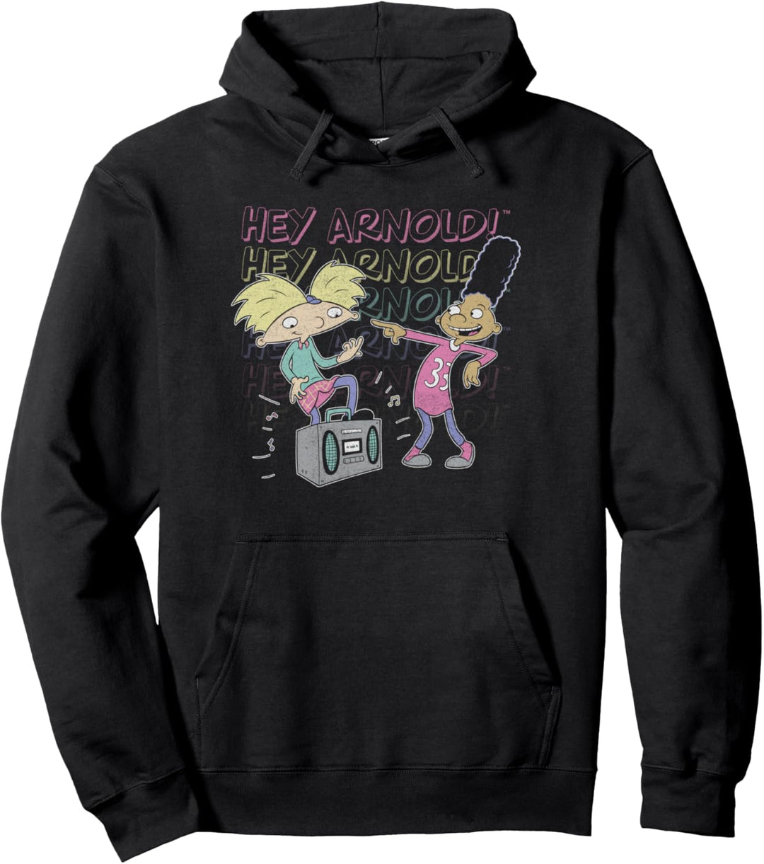 Hey Arnold! Arnold &amp; Gerald Jamming Distressed Portrait Pullover Hoodie