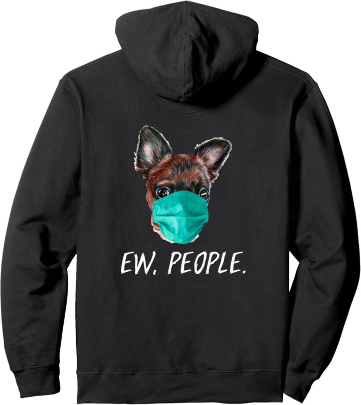 GRIFFON mit Gesichtsmaske Mundschutz Hund EW PEOPLE Pullover Hoodie