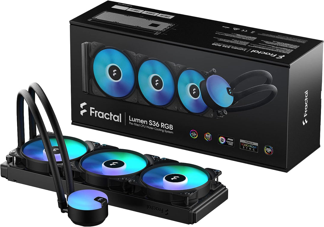 Fractal Design Lumen S36 RGB Aspect 12 RGB x3 AIO CPU Liquid/Water Cooler, S36 RGB
