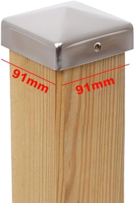 5 x PFOSTENKAPPE PYRAMIDE 91 x 91 MM EDELSTAHL, 91 x 91 mm