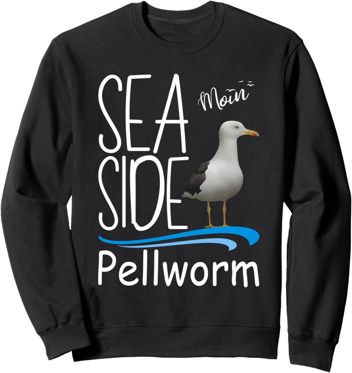 Pellworm Moin Insel Urlaub Nordseeküste Moin Sea Side Möwe Sweatshirt