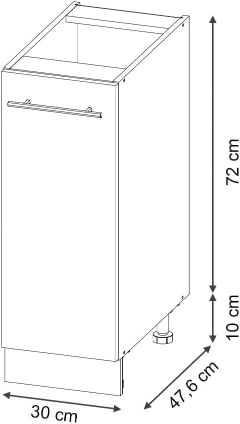 Vicco Apothekerschrank Fame-Line, GrauBeige, 30 cm, AP Eiche, zur Kombination mit weiteren Modulen d
