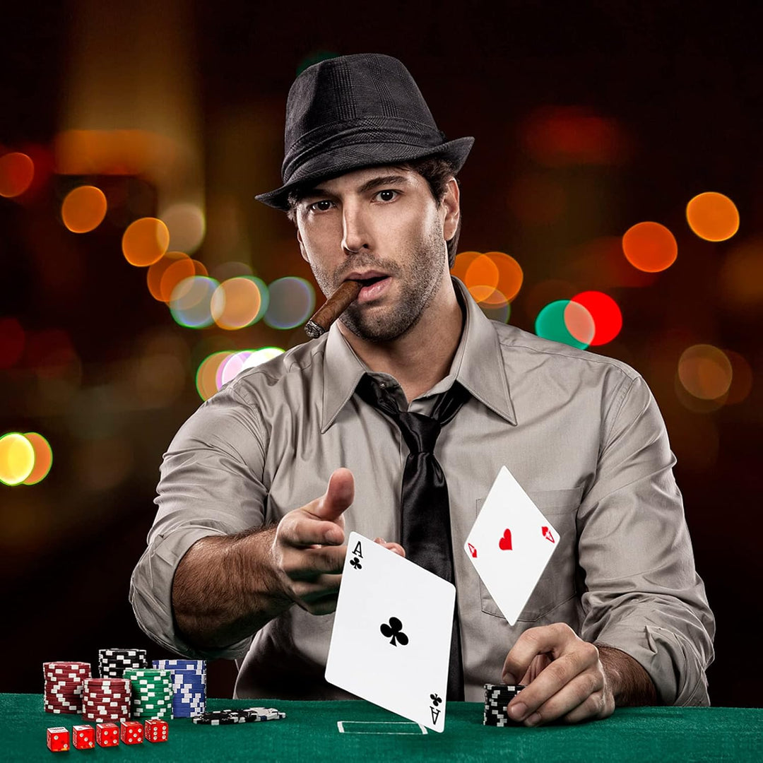 GOPLUS Pockerkoffer Pockerset 300 Chips Pockerchips Pocker Set mit Würfel Pokerkarten (schwarz), Sch