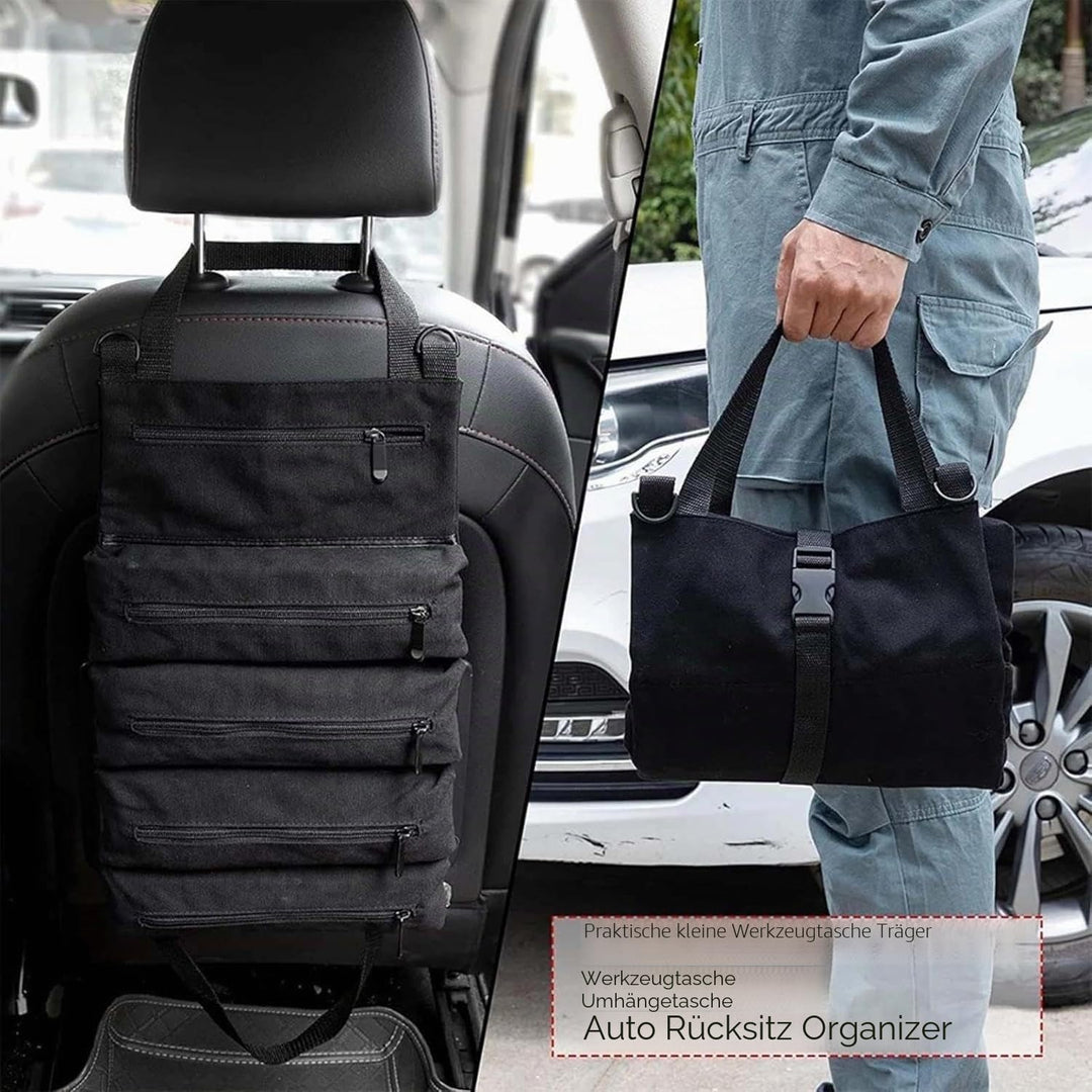 Werkzeugtasche, aufrollbare kleine Werkzeugbox, robuster Werkzeug-Organizer mit 2 abnehmbaren Tasche