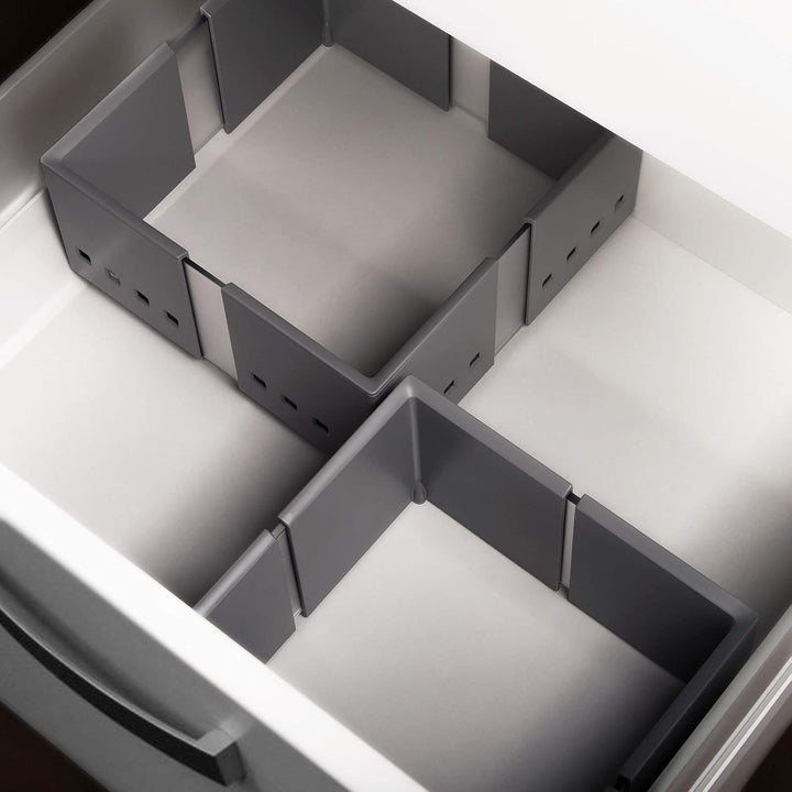 3er Set SO-TECH® CuisioFlex Trennwand Organisationsrahmen Aluminiumgrau/Weiss transluzent 3 Stück -