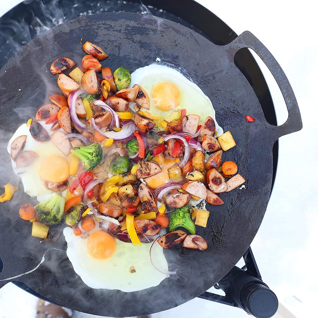MUURIKKA Grillpfanne 48cm, Outdoor Pfanne, Feuerpfanne mit Beinen, robuster Walzstahl 48 cm, 48 cm