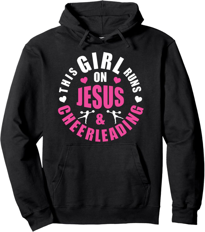 This Girl Runs on Jesus and Cheerleading Geschenk Pullover Hoodie