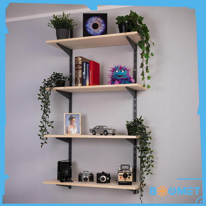 BOOMET Regalboden Holz Fichte · 19mm stark · 80 cm breit · 20-50 cm tief · Holzbrett Holzplatte Rega