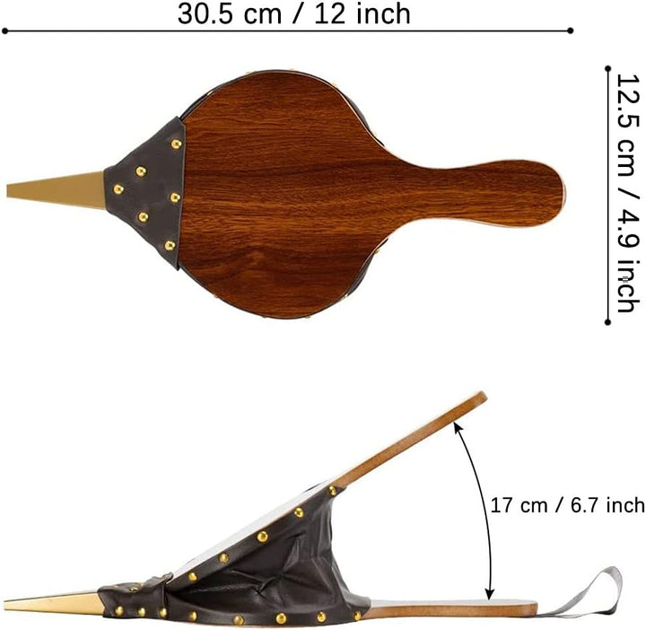 Blasebalg Kamin, Kamin Grillgebläse, Kaminbalg, 30 cm Grosser Blasbalg aus Holz, Blasebalg Grill, Ho