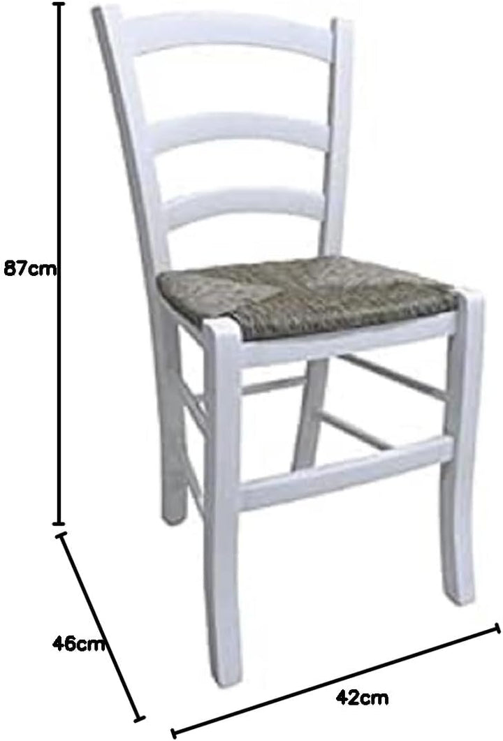 Dmora - Klassischer Holzstuhl, für Esszimmer, Küche oder Wohnzimmer, Made in Italy, 46x42h87 cm, Far