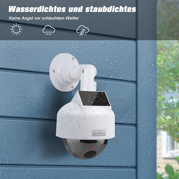 ERWEY Dummy Kamera Solar Kamera Attrappe Simulierte Dummy Speed Dome mit Objektiv Videoüberwachung W
