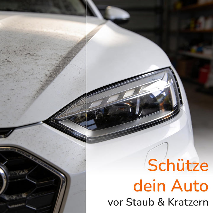 Upgrade4cars Autoabdeckung Indoor Stretch | Auto Abdeckplane aus Stoff in Schwarz | Grösse SUV - S (