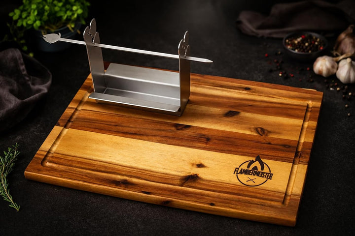 Flambier Tischgrill mit Tranchierbrett, BBQ, Tragbarer Grill, Minigrill, indoor