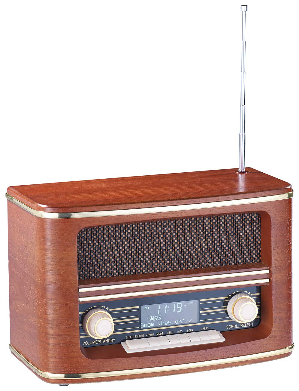 auvisio Retro Radio: Digitales Nostalgie-Stereo-Radio mit DAB+, Bluetooth 5.0, FM & Wecker (DAB Retr