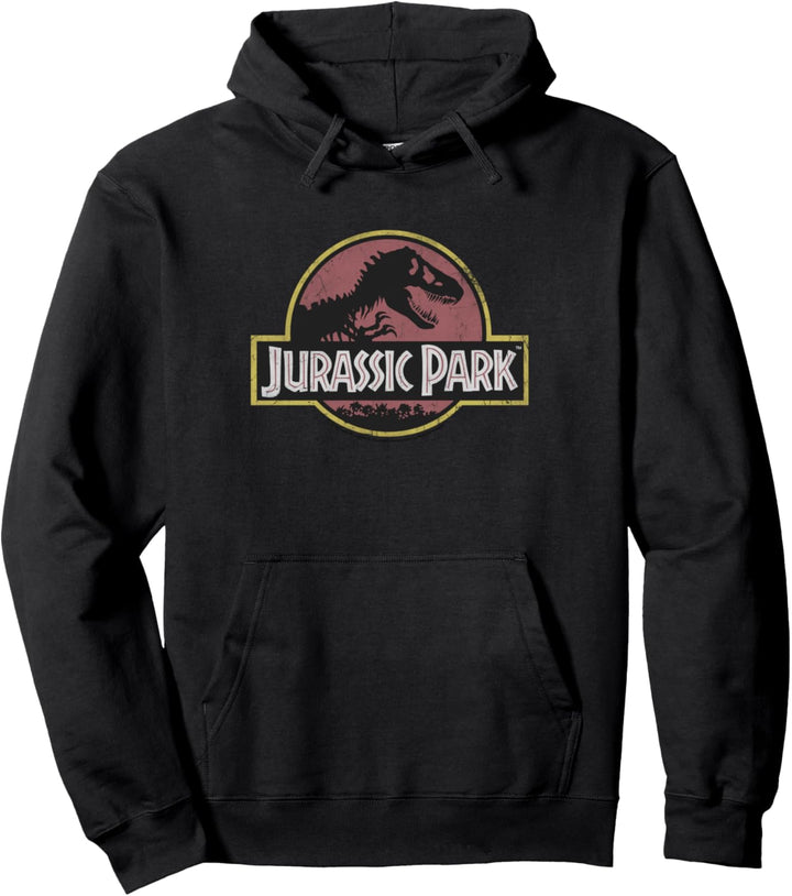 Jurassic Park Original Fossil Silhouette Faded Logo Pullover Hoodie