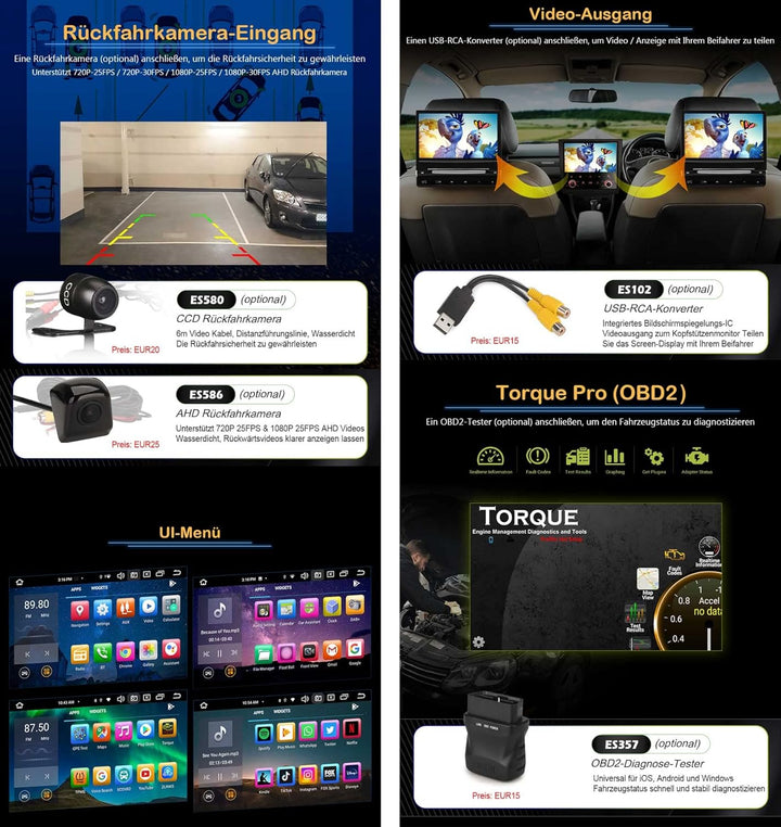 Acht-Kern 4GB+64GB Android 14 DAB+ Autoradio Für Audi A6 S6 RS6 Allroad mit GPS Navigation Unterstüt