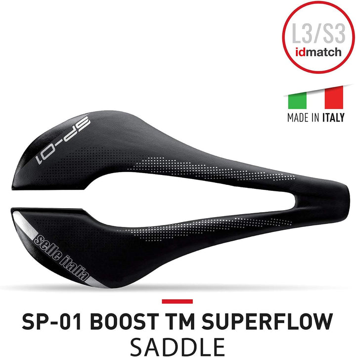 Selle Italia Unisex – Erwachsene Sp01 Boost Tm Superflow Sattel S Schwarz, S Schwarz
