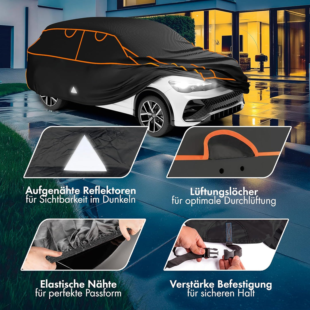 Walser Perma Protect Hagelschutzplane, TÜV Geprüft, Auto Abdeckplane, 2 Autogarage Grösse, Schwarz S