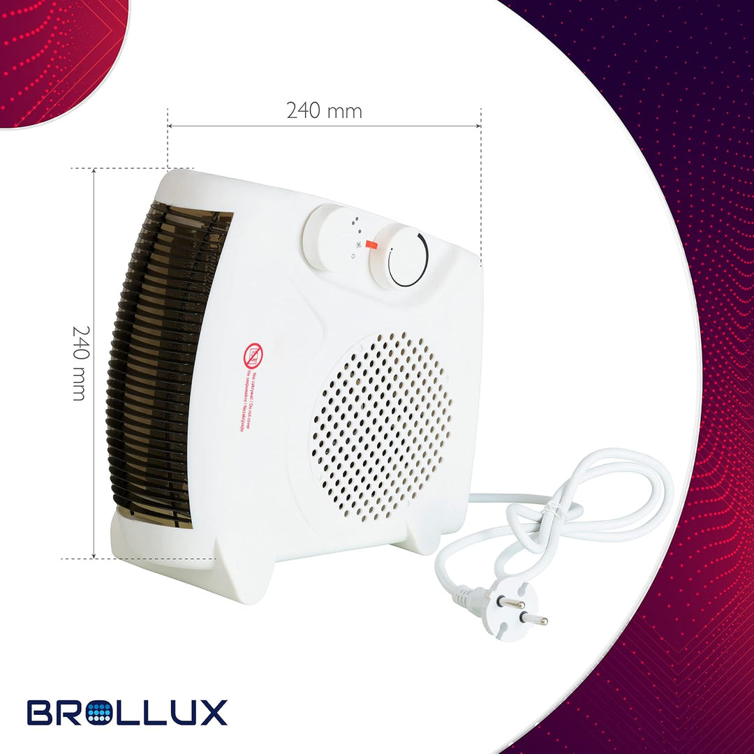 Brollux Elektroheizung 2000W FH2 weiss mobiles Heizgerät Thermoventilator Heizlüfter Elektroheizkörp