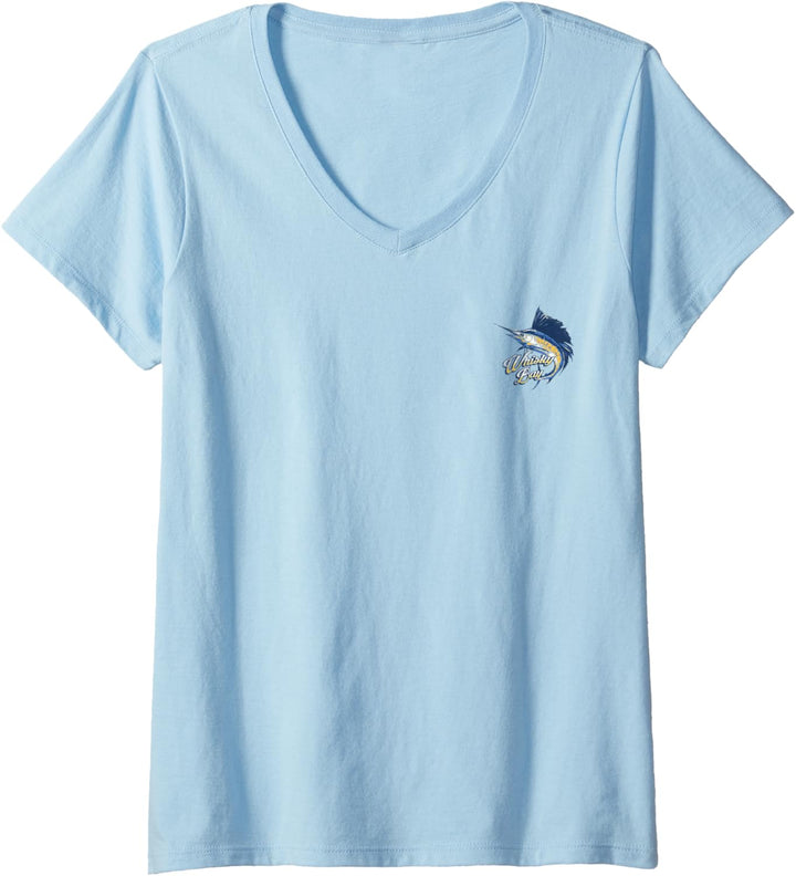 Damen Whiskey Bay Cocktail Glasses Sunfish T-Shirt mit V-Ausschnitt