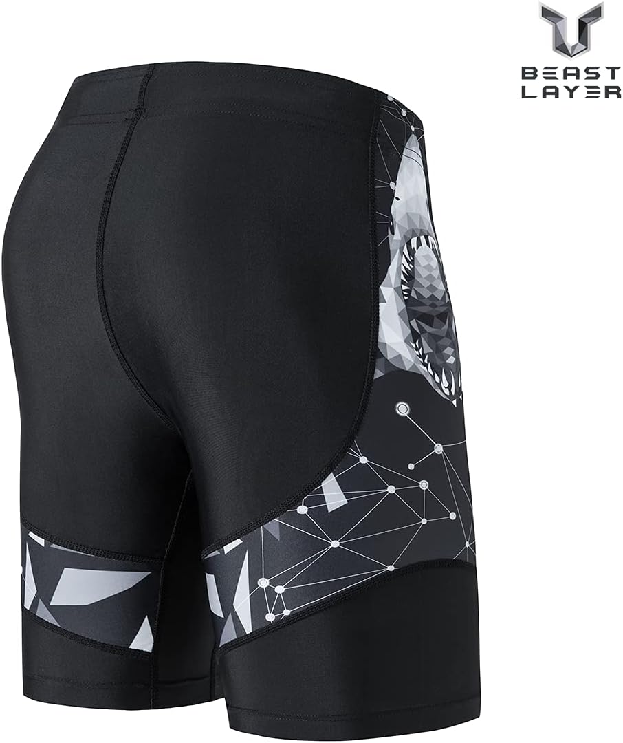 HUGE SPORTS Herren Splice Schwimmhose Kompression Jammer Lang Wilde Serie S Hai, S Hai