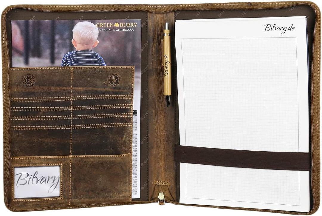 Greenburry Vintage Manager 1721-25 Leder Dokumentenmappe 33x26x2,5cm antikbraun, Braun