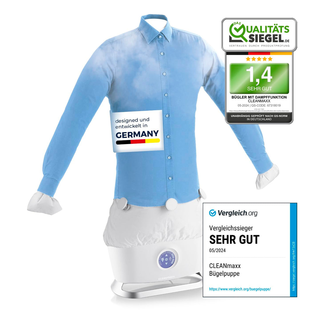 CLEANmaxx Automatischer Hemdenbügler mit Dampffunktion | Trocknet und glättet Hemden & Blusen und er