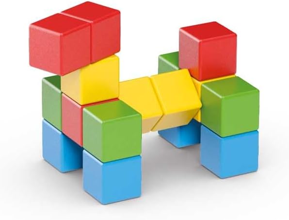 Geomag Magicube Kreative Magnete, 16 Stück Würfel in 4 Farben, ab 1 Jahr, Kleinkind-Bauset für Entwi