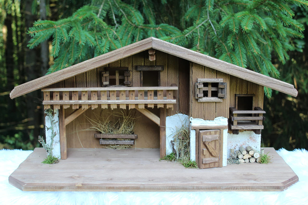 garten deko fuchs Grosse Premium Weihnachtskrippe (W26) Krippe Krippenstall Weihnachten-Weihnachtskr