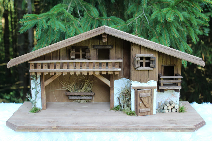 garten deko fuchs Grosse Premium Weihnachtskrippe (W26) Krippe Krippenstall Weihnachten-Weihnachtskr