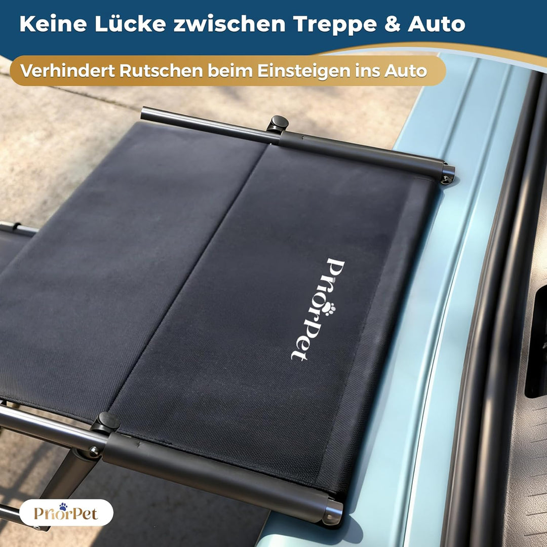 Hundetreppe Auto Klappbar – Leicht & Verstellbar 53–81 cm für SUV & Kombi – Hunderampe Alternative f