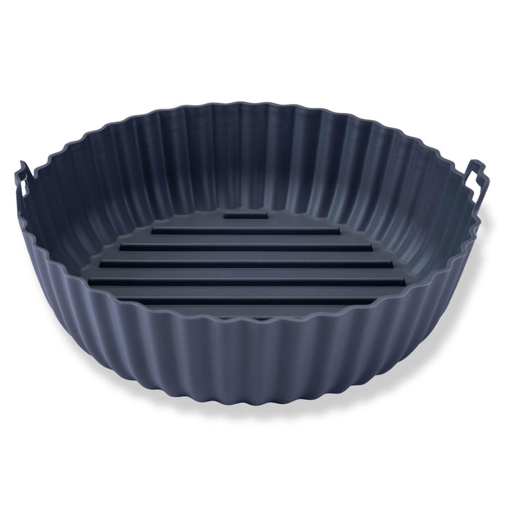 Fackelmann Silikonform für Heissluftfritteuse – 22 cm, Rund, Aschgrau, für knusprige Gerichte ohne A