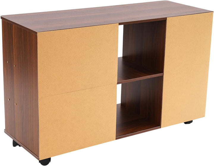 90x34x59cm Büroschrank Aktenschrank mit 5 Rollen (2 mit Bremsen), Rollcontainer mit 1* Abschliessbar