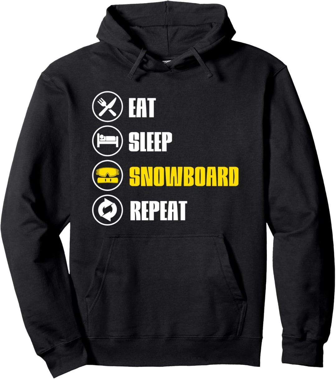 Essen Schlafen Snowboard Geschenk Snowboardfahrer Snowboard Pullover Hoodie