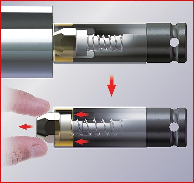 KS Tools 515.0630 1/2" SlimPower Alu-Felgen Kraft-Stecknuss-Satz mit integrierten Magneten, 6-tlg.