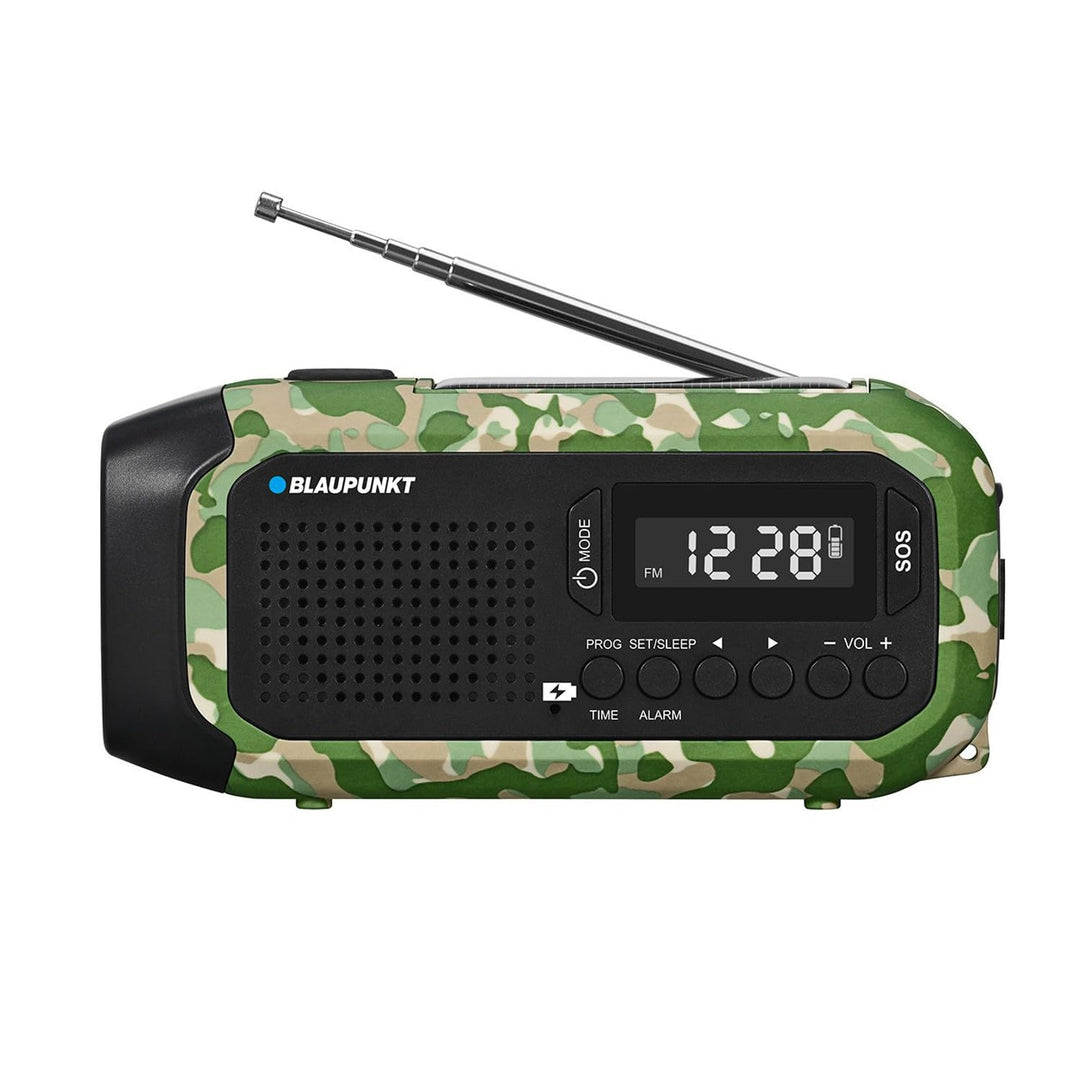 Blaupunkt ER20GC Notradio Solar AM FM Generator Handgenerator USB C Powerbank Taschenlampe LED Lesel
