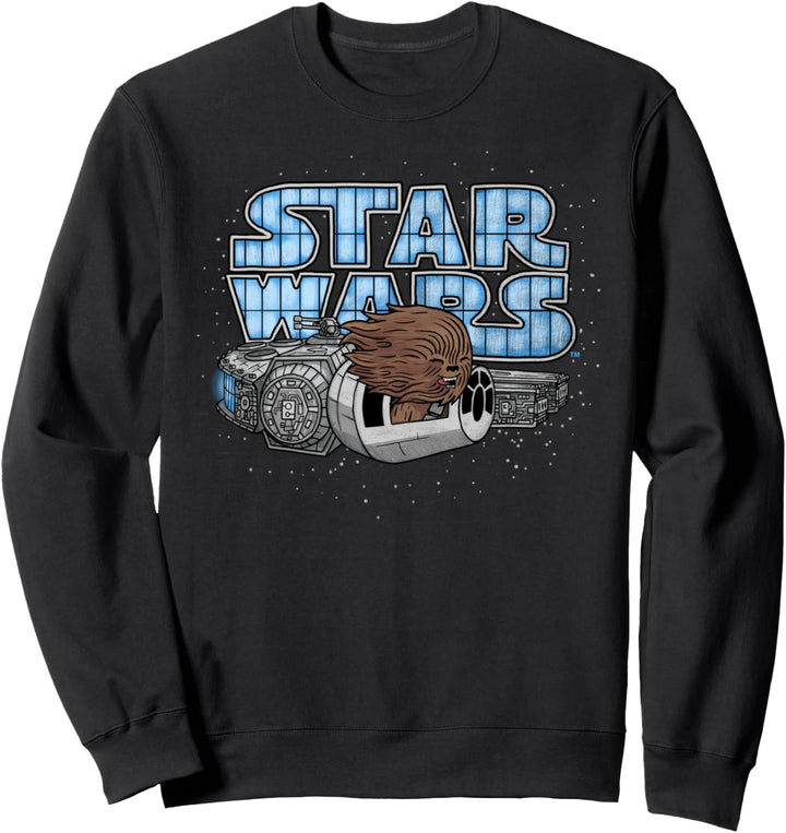 Star Wars Chewbacca Flying Through Space Cartoon Sweatshirt