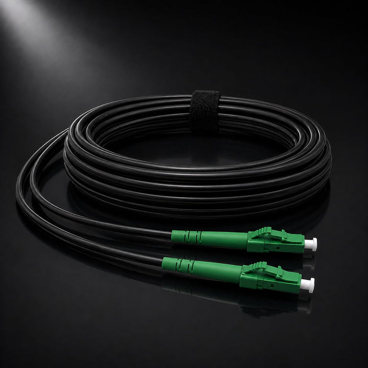 Elfcam® - 50m Gepanzerte Glasfaserkabel LC/APC auf LC/APC Stecker, Simple Singlemode 9/125μm OS2 Pat