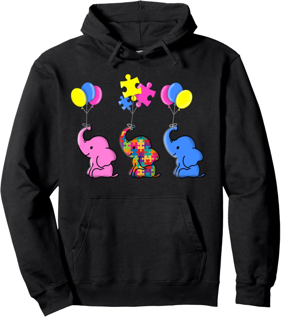 Niedliches Autismus-Elefant-Autismus-Bewusstseins-Geschenk Pullover Hoodie
