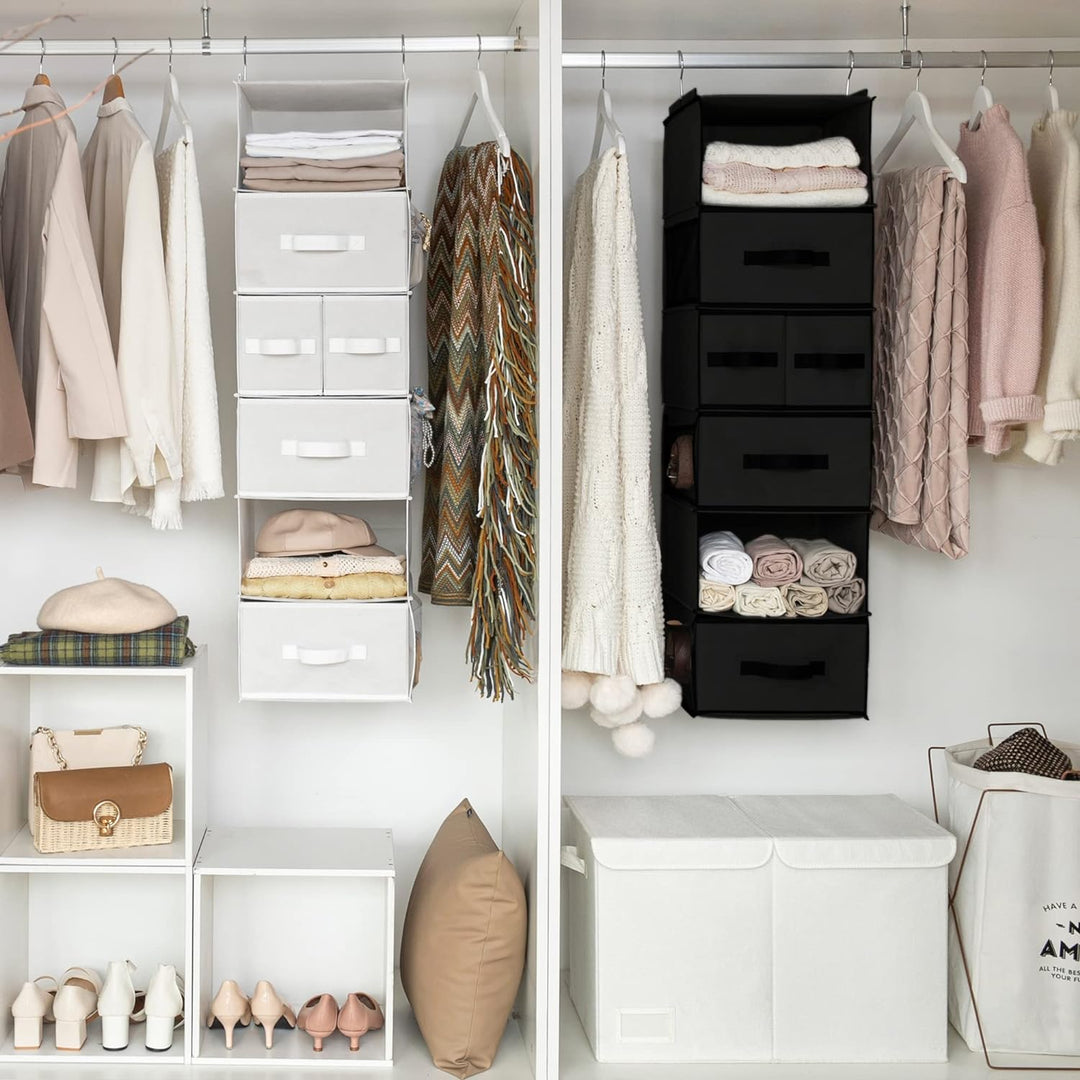 GRANNY SAYS Kleiderschrank Organizer Hängend, 1 Stück Hängeorganizer mit Schubladen, Schwarz Hängeau