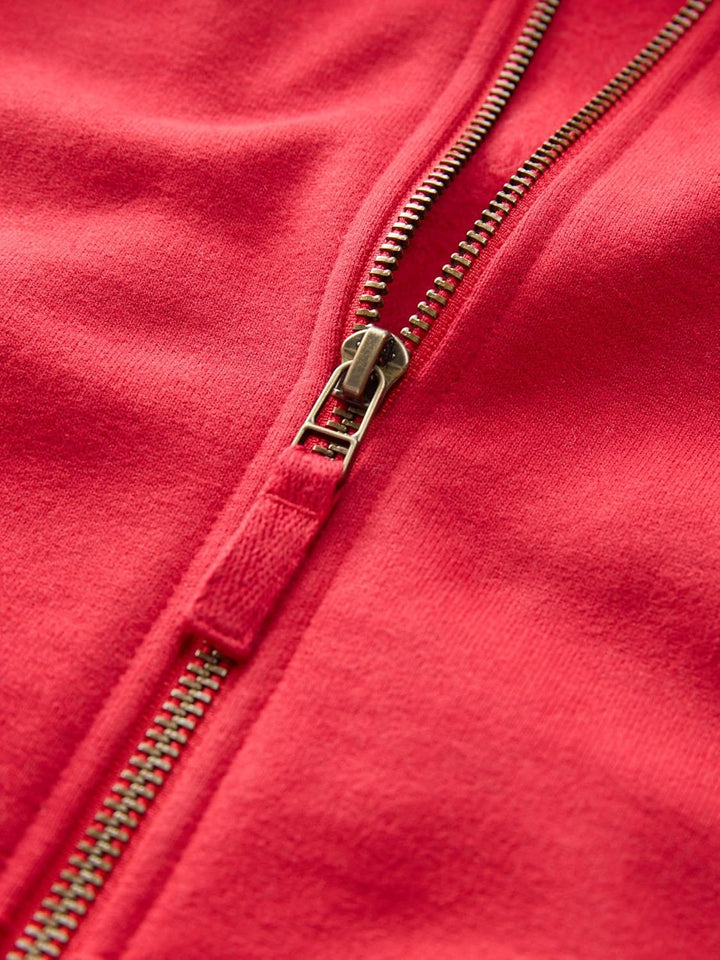 NEXT Mädchen Sportliche Kapuzenjacke mit hohem Baumwollanteil 122 Rot, 122 Rot