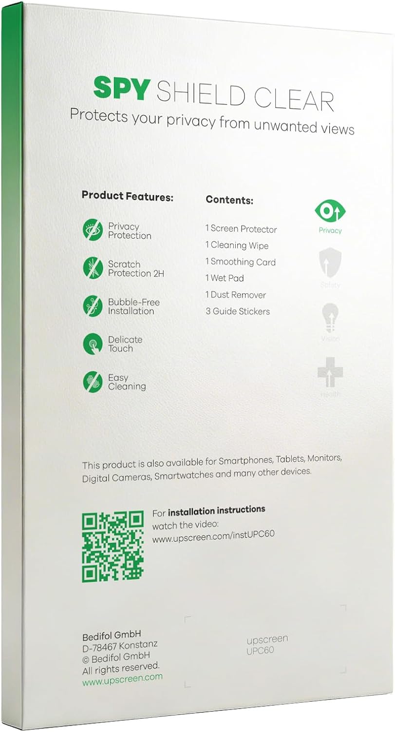 upscreen Anti-Spy Blickschutzfolie für Dell Pro 14 Premium PA14250 Touch Made in Germany, Privacy Di
